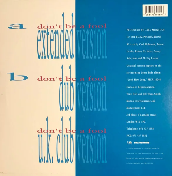 Album cover for Don't Be A Fool by Loose Ends