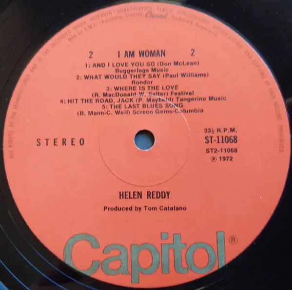 Helen Reddy - I Am Woman, Funk / Soul, Jazz, Pop, 1972 - Capitol Records, Australia, Vinyl 1x LP, Album