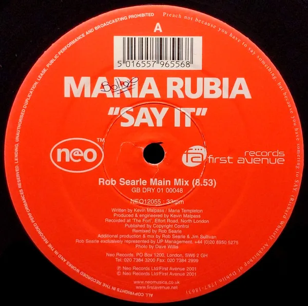 Album cover for Say It by Maria Rubia