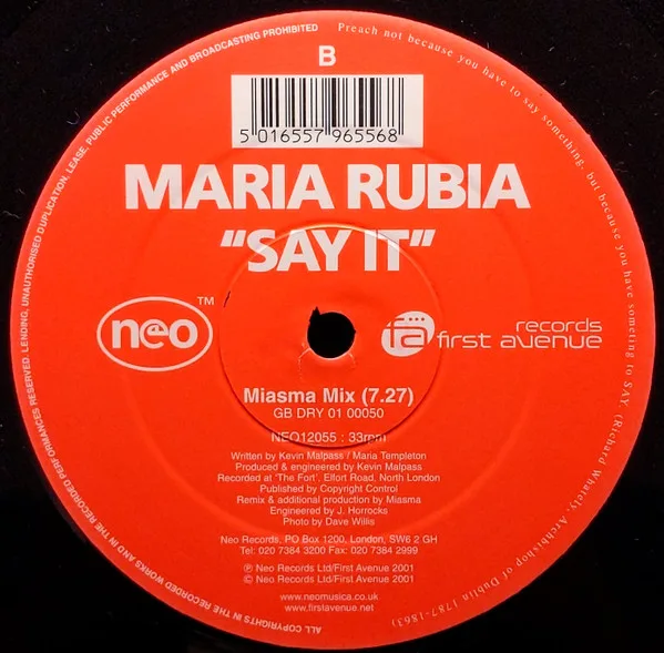 Album cover for Say It by Maria Rubia