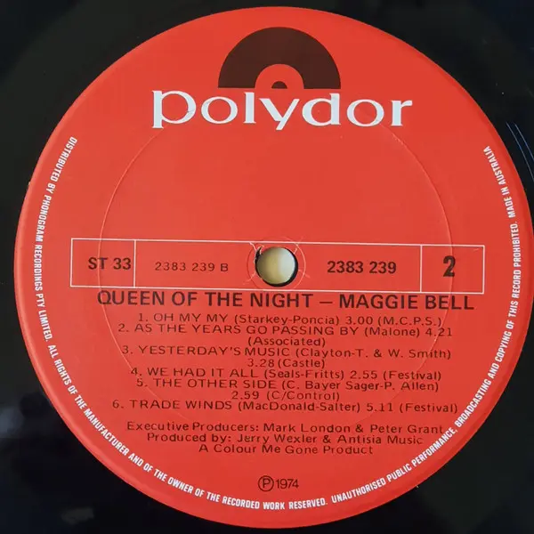 Maggie Bell - Queen Of The Night, Pop, Rock, Blues Rock, Polydor, Australia, Vinyl 1x LP, Album