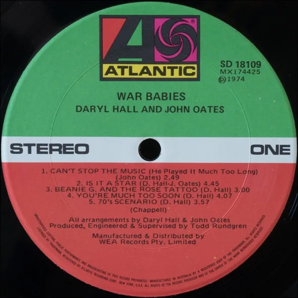 Album cover for War Babies by Daryl Hall & John Oates