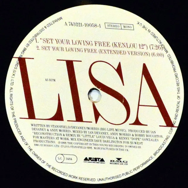 Album cover for Set Your Loving Free by Lisa Stansfield