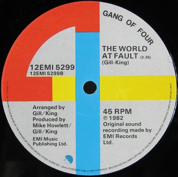 Gang Of Four - I Love A Man In A Uniform, Rock, Indie Rock, Leftfield, 1982 - EMI, UK, Vinyl 1x 12", 45 RPM, Single