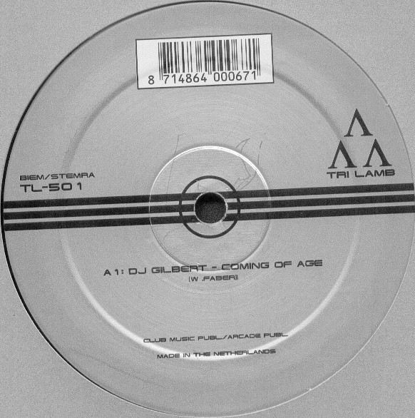DJ Gilbert - Coming Of Age / Backspace / Wide Range, Electronic, Techno, Tribal, 1999 - Tri Lamb, Netherlands, Vinyl 1x 12"