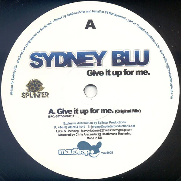 Album cover for Give It Up For Me. by Sydney Blu
