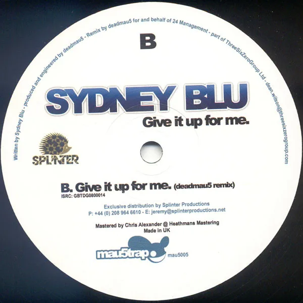 Album cover for Give It Up For Me. by Sydney Blu