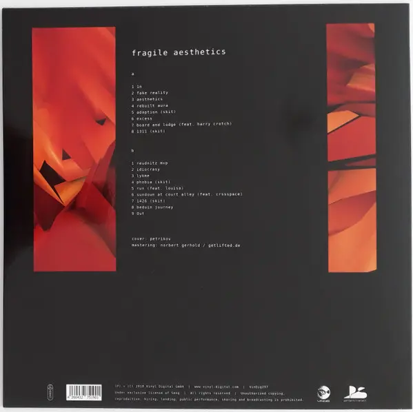 Smog (21) - Fragile Aesthetics, Hip Hop, Instrumental, 2018 - Vinyl Digital, Germany, Vinyl 1x LP, Album, Limited Edition