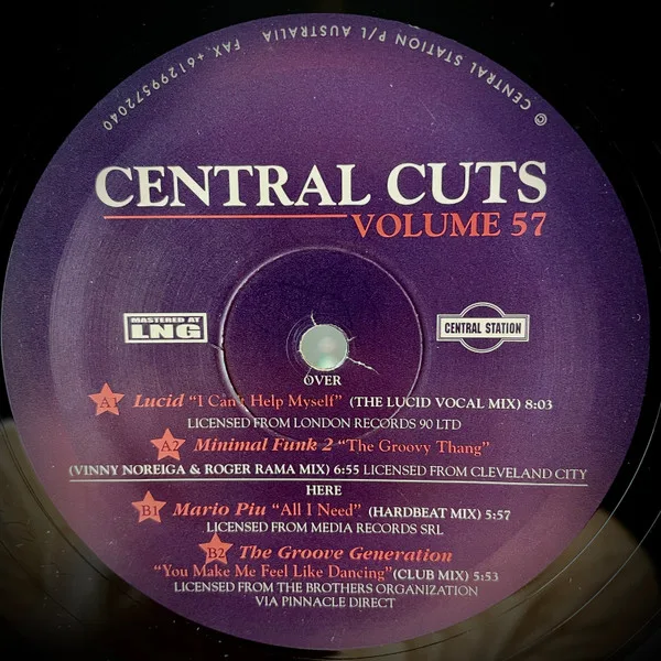 Album cover for Central Cuts Volume 57 by Lucid (45), Minimal Funk, Mario Più, Groove Generation, The
