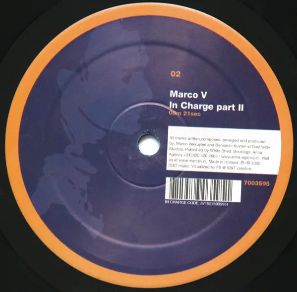 Marco V - In Charge, Electronic, Trance, 2001 - ID&T, Netherlands, Vinyl 1x 12", 45 RPM
