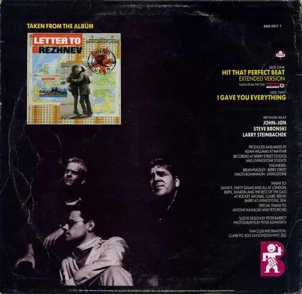 Bronski Beat - Hit That Perfect Beat, Electronic, Stage & Screen, Hi NRG, Synth-pop, 1985 - London Records, Australasia, Viny