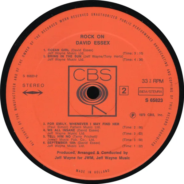 Album cover for Rock On by David Essex