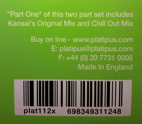 Kansai - Remember This Night, Electronic, Trance, 2003 - Platipus, UK, Vinyl 1x 12", 45 RPM Two