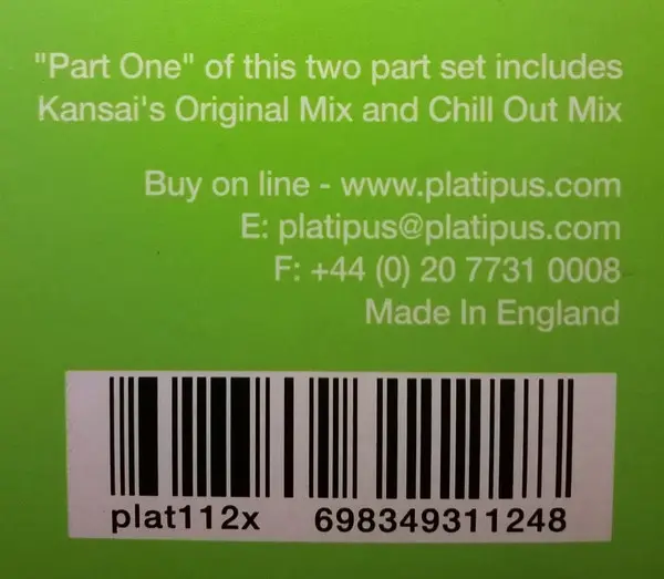 Kansai - Remember This Night, Electronic, Trance, 2003 - Platipus, UK, Vinyl 1x 12", 45 RPM Two