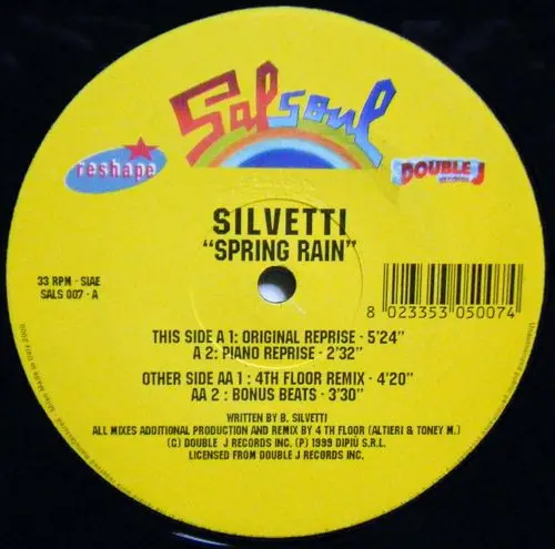 Bebu Silvetti - Spring Rain, Electronic, Funk / Soul, Disco, House, 2000 - Double J Records, Reshape, Salsoul Records, Italy,