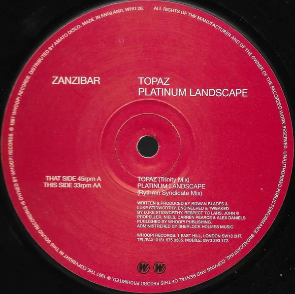 Album cover for Topaz / Platinum Landscape by Zanzibar
