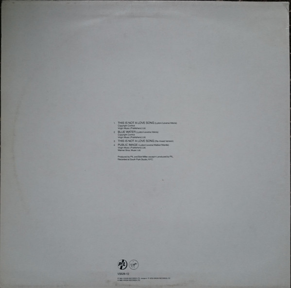 Public Image Limited - This Is Not A Love Song, Rock, Alternative Rock, 1983 - Virgin, UK, Vinyl 1x 12", 45 RPM, Single Embos