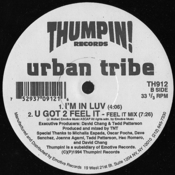 Urban Tribe (2) - El Ritmo, Electronic, House, Tribal House, 1994 - Thumpin! Records, US, Vinyl 1x 12", 33 ⅓ RPM