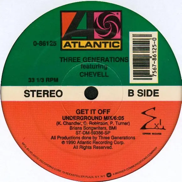 Three Generations Featuring Chevelle - Superlover / Get It Off, Electronic, Deep House, Garage House, House, 1990 - Atlantic,