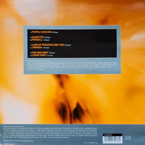 Deedrah - Reload, Electronic, Progressive Trance, Psy-Trance, 2001 - Hadshot Haheizar, Germany, All Media 1x Album , Vinyl 1x