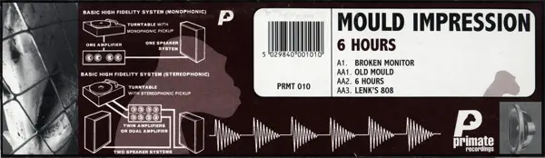 Mould Impression - 6 Hours, Electronic, Techno, 1996 - Primate Recordings, UK, Vinyl 1x 12", 33 ⅓ RPM