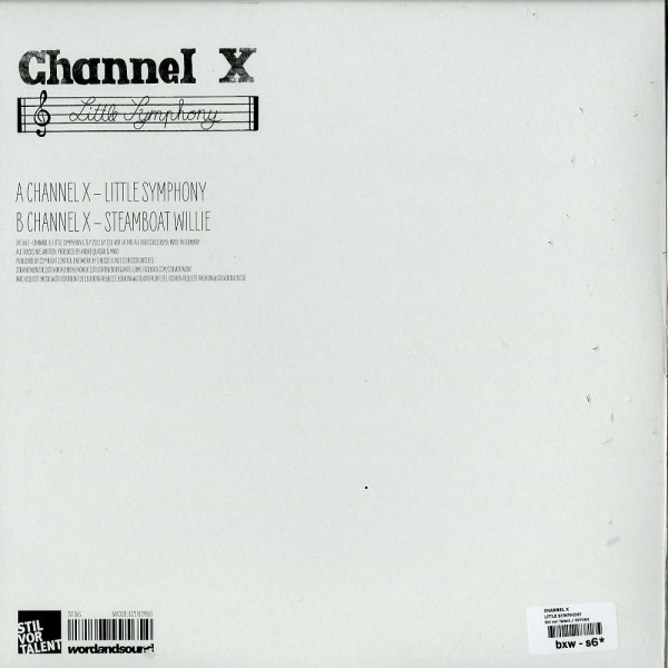 Channel X (2) - Little Symphony, Electronic, Tech House, Techno, 2011 - Stil Vor Talent, Germany, Vinyl 1x 12"