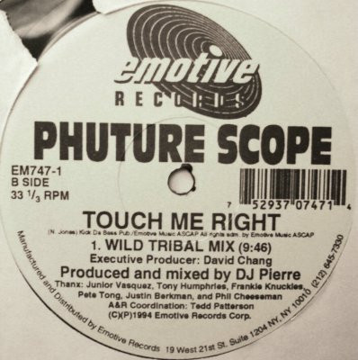 Phuture Scope - What Is House Muzik? / Touch Me Right, Electronic, Deep House, House, 1994 - Emotive Records, US, Vinyl 1x 12
