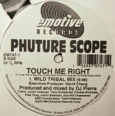 Phuture Scope - What Is House Muzik? / Touch Me Right, Electronic, Deep House, House, 1994 - Emotive Records, US, Vinyl 1x 12