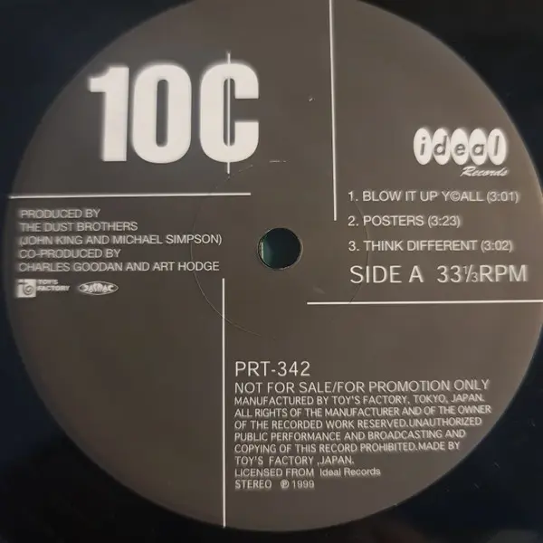 10 Cents - Blow It Up Y'All, Electronic, Big Beat, Downtempo, Ideal Records, Toy's Factory, Japan, Vinyl 1x 12", 33 ⅓ RPM, Pr