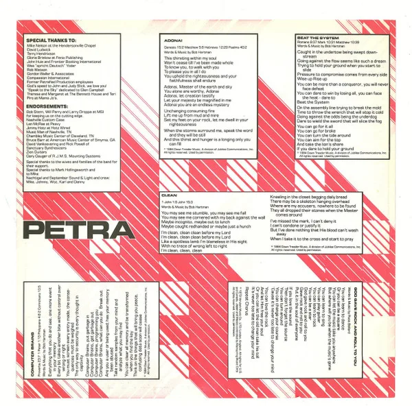 Album cover for Beat The System by Petra (9)