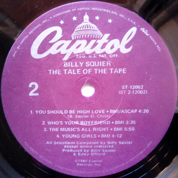 Billy Squier - The Tale Of The Tape, Rock, Classic Rock, Hard Rock, 1980 - Capitol Records, US, Vinyl 1x LP, Album