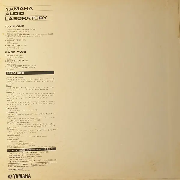 Quincy Jones - Yamaha Audio Laboratory For NS-500 Vol. 1, Funk / Soul, Jazz, Stage & Screen, 1974 - A&M Records, Yamaha, Japa