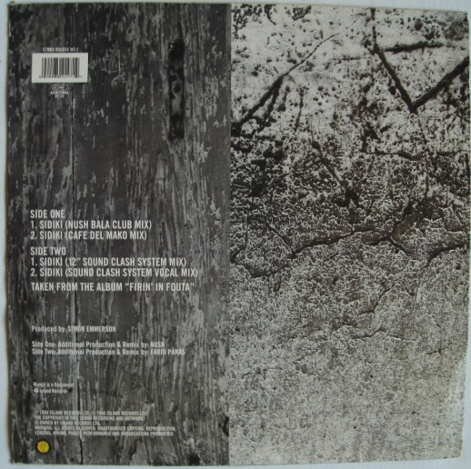 Baaba Maal - Sidiki, Electronic, House, Progressive House, 1994 - Island Records, Mango, UK, Vinyl 1x 12", 33 ⅓ RPM