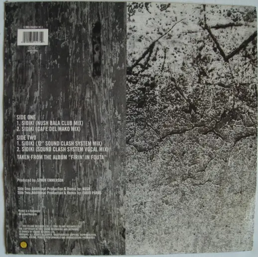 Baaba Maal - Sidiki, Electronic, House, Progressive House, 1994 - Island Records, Mango, UK, Vinyl 1x 12", 33 ⅓ RPM