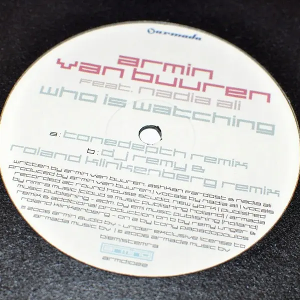 Armin van Buuren Feat. Nadia Ali - Who Is Watching, Electronic, Progressive Trance, 2006 - Armind, Netherlands, Vinyl 1x 12",