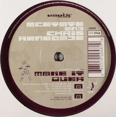 Acetate And Chris Renegade - The Future / Make It Over, Electronic, Drum n Bass, 2002 - Emotif Recordings, UK, Vinyl 1x 12"