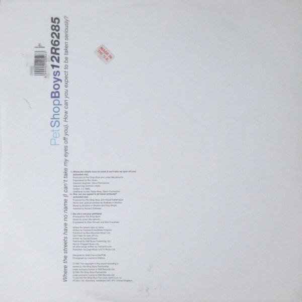 Pet Shop Boys - Where The Streets Have No Name (I Can't Take My Eyes Off You) / How Can You Expect To Be Taken Seriously?, El