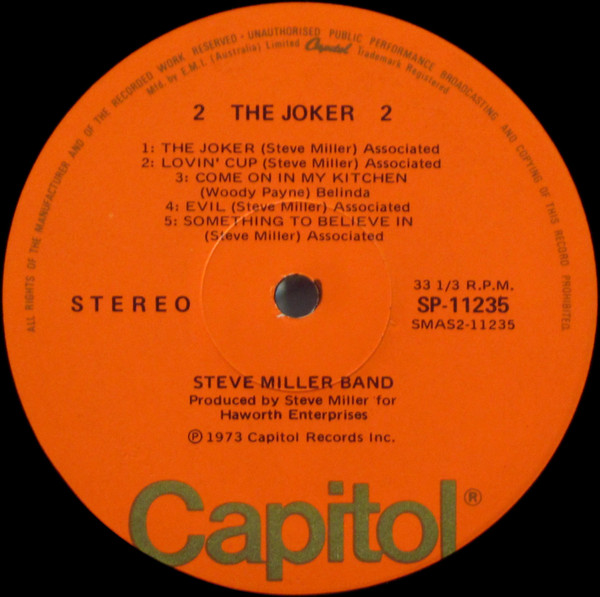 Steve Miller Band - The Joker, Rock, Pop Rock, Capitol Records, Australia, Vinyl 1x LP, Album Gatefold