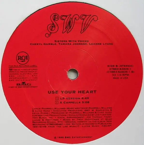 SWV - Use Your Heart, Hip Hop, RnB/Swing, 1996 - RCA, US, Vinyl 1x 12", Single